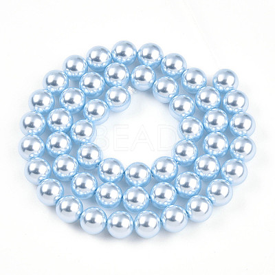 Baking Paint Pearlized Glass Pearl Bead Strands HY-N002-8mm-A05-1