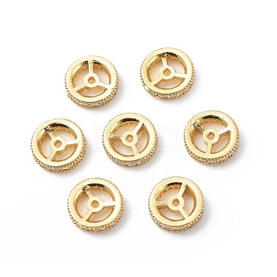 Brass Cubic Zirconia Beads ZIRC-F001-116G-1