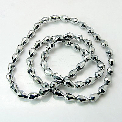Electroplate Glass Beads Strands EGLA-D017-12x8mm-5-1