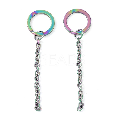 Ion Plating(IP) 304 Stainless Steel Split Key Ring Clasps STAS-L226-009A-M-1