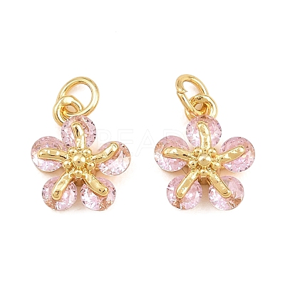 Brass Pave Cubic Zirconia Charms KK-Q085-14G-02-1