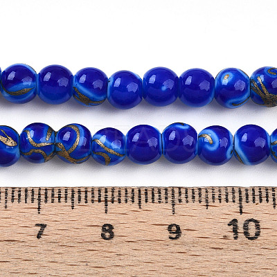 Baking Paint Glass Beads Strands DGLA-N010-6mm-05-1
