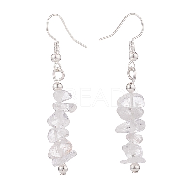 Natural Quartz Crystal Chips Beaded Jewelry Set SJEW-JS01232-05-1