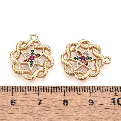 Brass Micro Pave Cubic Zirconia Pendants KK-N262-108A-G-1
