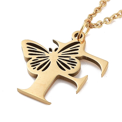PVD Vacuum Plating 201 Stainless Steel Necklaces NJEW-R267-01F-G-1