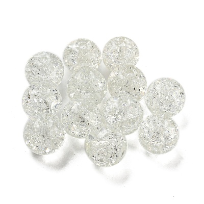 Transparent Spray Painting Crackle Glass Beads GLAA-L046-01A-1