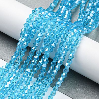 Transparent Electroplate Glass Beads Strands EGLA-A039-T3mm-A19-1