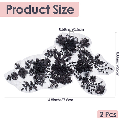 Polyester Paillette Embroidered Cloth Sew on Patches PATC-WH20008-04A-1