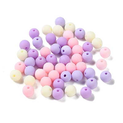 Rubberized Style Imitated Silicone Acrylic Beads MACR-D029-01E-1
