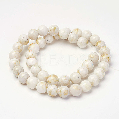 Natural Mashan Jade Beads Strands G-P232-01-F-8mm-1