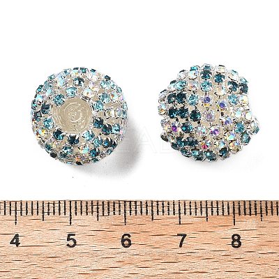 Sparkle Glass Rhinestone Round Beads OACR-S048-01G-1