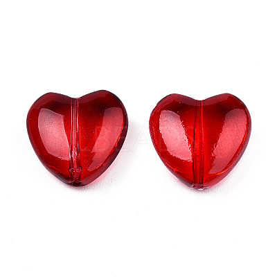 Transparent Spray Painted Glass Beads X-GLAA-N035-030-C07-1