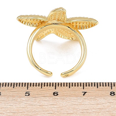 Ocean Theme Brass Cuff Rings RJEW-C135-01G-14-1