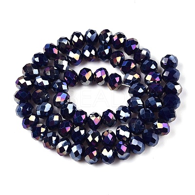 Electroplate Glass Beads Strands EGLA-A044-P8mm-B07-1