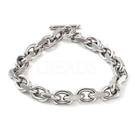 304 Stainless Steel Cable Chains Bracelets for Men & Women BJEW-D031-03P-1