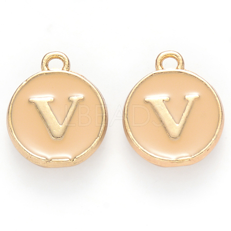 Golden Plated Alloy Enamel Charms X-ENAM-S118-06V-1