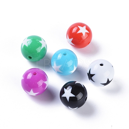Mixed Opaque Acrylic Ball Beads X-SACR-R736-M-1