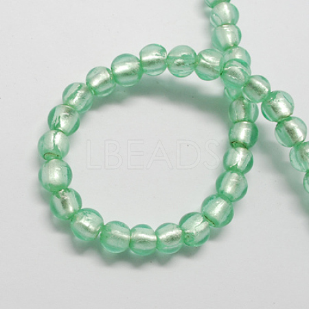 Handmade Silver Foil Glass Beads FOIL-R054-13-1