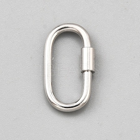 1Pc 925 Sterling Silver Locking Carabiner STER-NB0001-24P-1