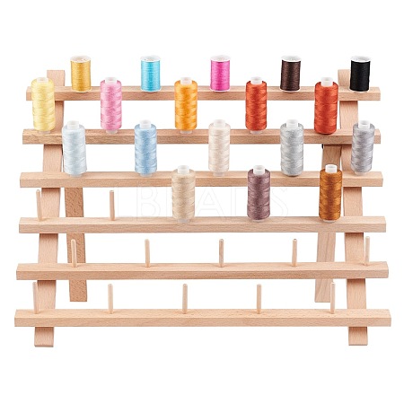 30 Spools Solid Wood Sewing Embroidery Thread Stand ODIS-WH0005-53-1