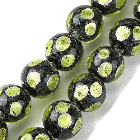 Handmade Silver Sand Lampwork Beads Strands LAMP-A003-01B-1