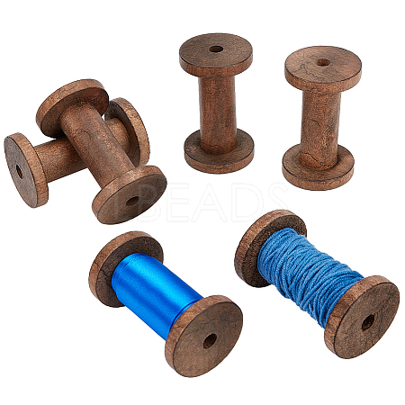 Wooden Empty Spools LS-WOOD-WH0034-03A-1