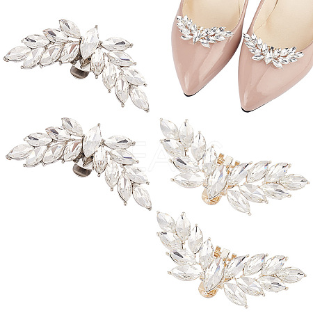 4Pcs 2 Colors Wing Alloy Rhinestone Shoe Decoration FIND-GO0002-27-1