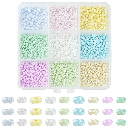 45g 9 colors Glass Seed Beads SEED-YW0002-54B-1
