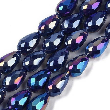 Opaque Solid Color Electroplate Glass Beads Strands LS-EGLA-N013-P6mm-B03-1