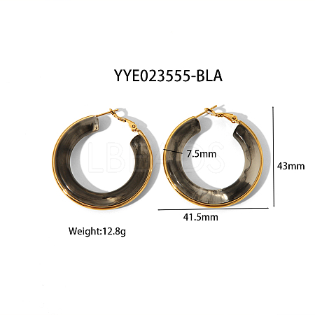 Stylish 304 Stainless Steel Fever Hoop Earrings KA3294-6-1