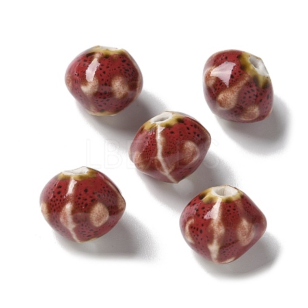Vintage Porcelain Pumpkin Beads PORC-L080-A06-1