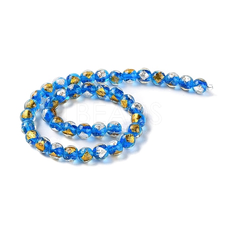 Handmade Gold & Silver Foil Lampwork Beads GLAA-G107-07A-02-1