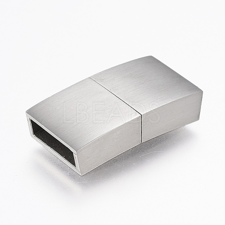 Tarnish Resistant 304 Stainless Steel Magnetic Clasps with Glue-in Ends STAS-F130-75P-1