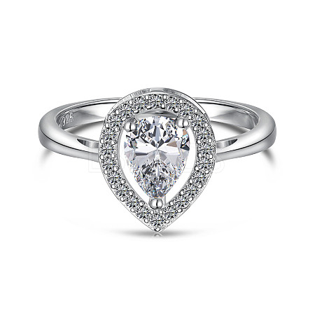 925 Sterling Silver Micro Pave Cubic Zirconia Finger Rings FS-WGBB1F3-06-1