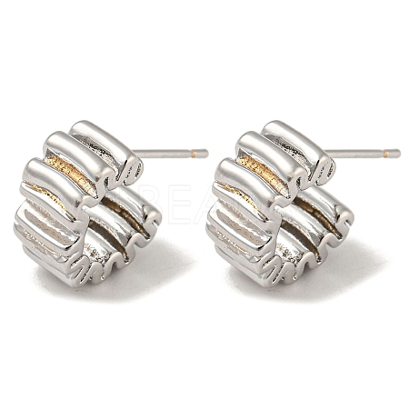 Brass Stud Earrings EJEW-R158-01P-1