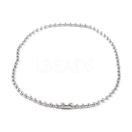 Non-Tarnish 304 Stainless Steel Ball Chain Necklaces for Women NJEW-G135-01D-P-1
