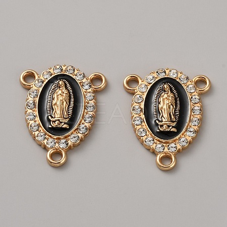Zinc Alloy Enamel Religion Oval with Virgin Mary Chandelier Component Links FIND-WH0366-384G-06-1