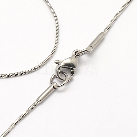 Trendy Men's 304 Stainless Steel Snake Chain Necklaces NJEW-M065-A-01-1