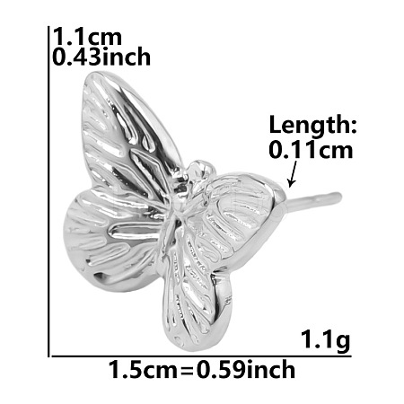 Non-Tarnish Vintage Stainless Steel Butterfly Studs Earrings for Women VC0346-3-1