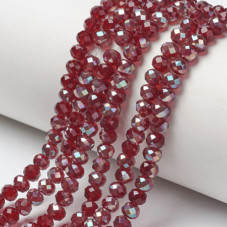 Electroplate Glass Beads Strands EGLA-A034-T4mm-J10-1