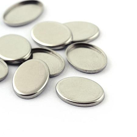 Tarnish Resistant 304 Stainless Steel Plain Edge Bezel Cups STAS-Q194-11-1