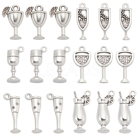 72Pcs 6 Styles Tibetan Style Alloy Pendants FIND-SC0009-69-1