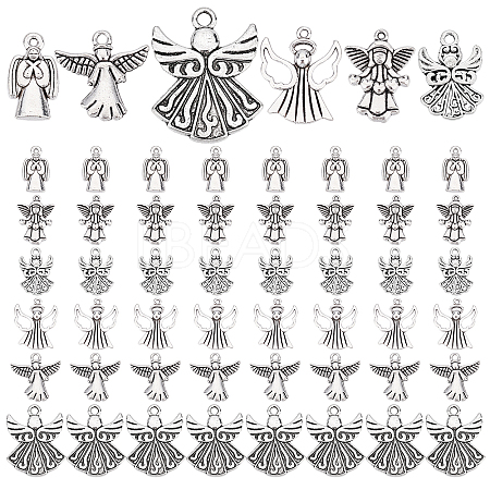   72Pcs 6 Style Tibetan Style Alloy Pendants FIND-PH0005-50-1