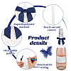 30Pcs Polyester Bowknot & Paper Card Pendant Decoration HJEW-OC00028-03-4