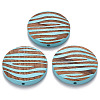 Painted Natural Wood Beads X-WOOD-N006-06F-1