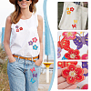  28Pcs 14 Style Plum Blossom & Butterfly Pattern Computerized Embroidered Cloth Patch DIY-NB0008-37-6