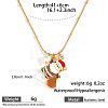 304 Stainless Steel Enamel & Rhinestone & Resin Christmas Pendant Necklaces for Women FS-WG85DFF-03-1