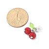 Handmade Polymer Clay Rhinestone Cherry Pendants PALLOY-JF03868-03-2