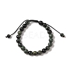 8mm Round Natural Kambaba Jasper Braided Bead Bracelets BJEW-C067-01B-21-2