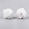 Polymer Clay Rhinestone Beads with Embossed Resin Roses RESI-T059-04A-2